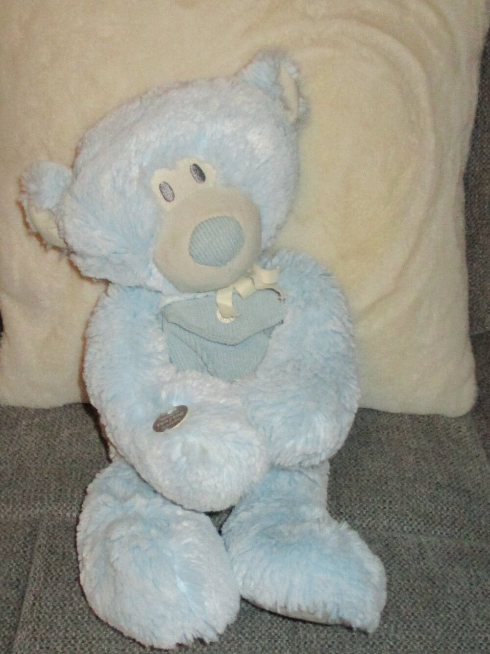 Demdaco Baby Blue Pocket Bear Plush Stuffed Animal Teddy SOFT 18"